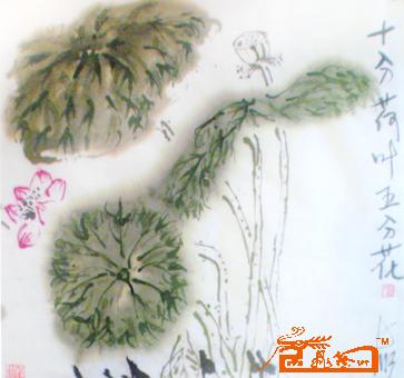 十分荷叶五分花(手指画)