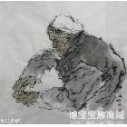 老人 写意人物画 史广信作品 类别: 写意人物画